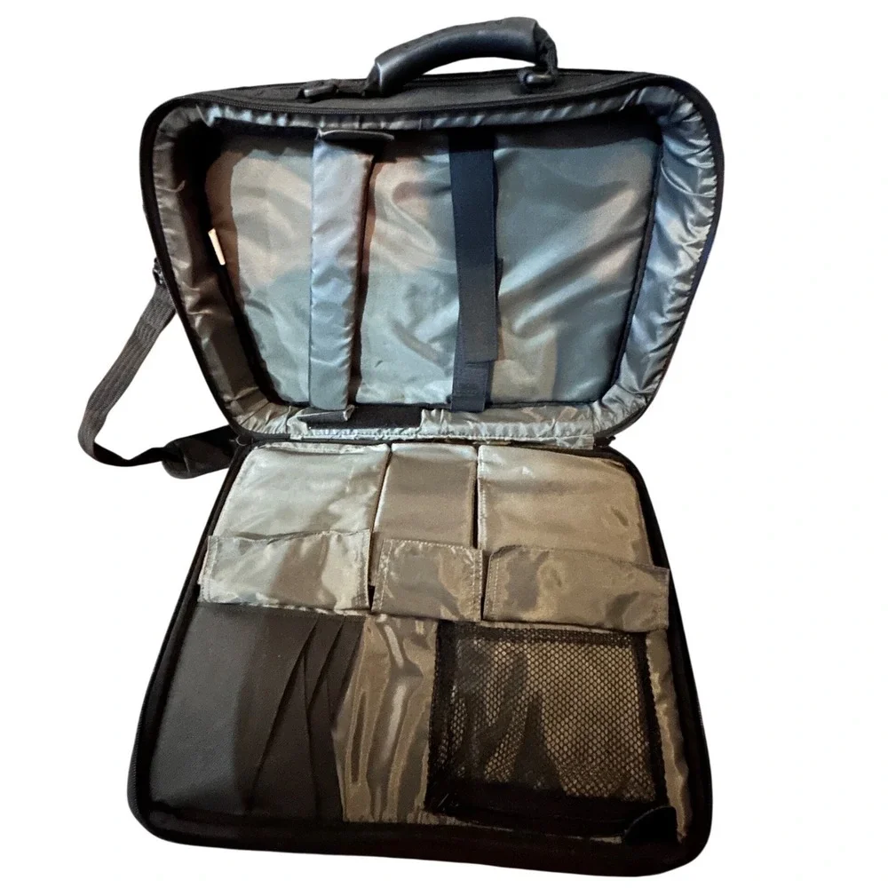Targus Laptop Briefcase Messenger Bag Black Gray‎ Mens Womens Excellent Padded